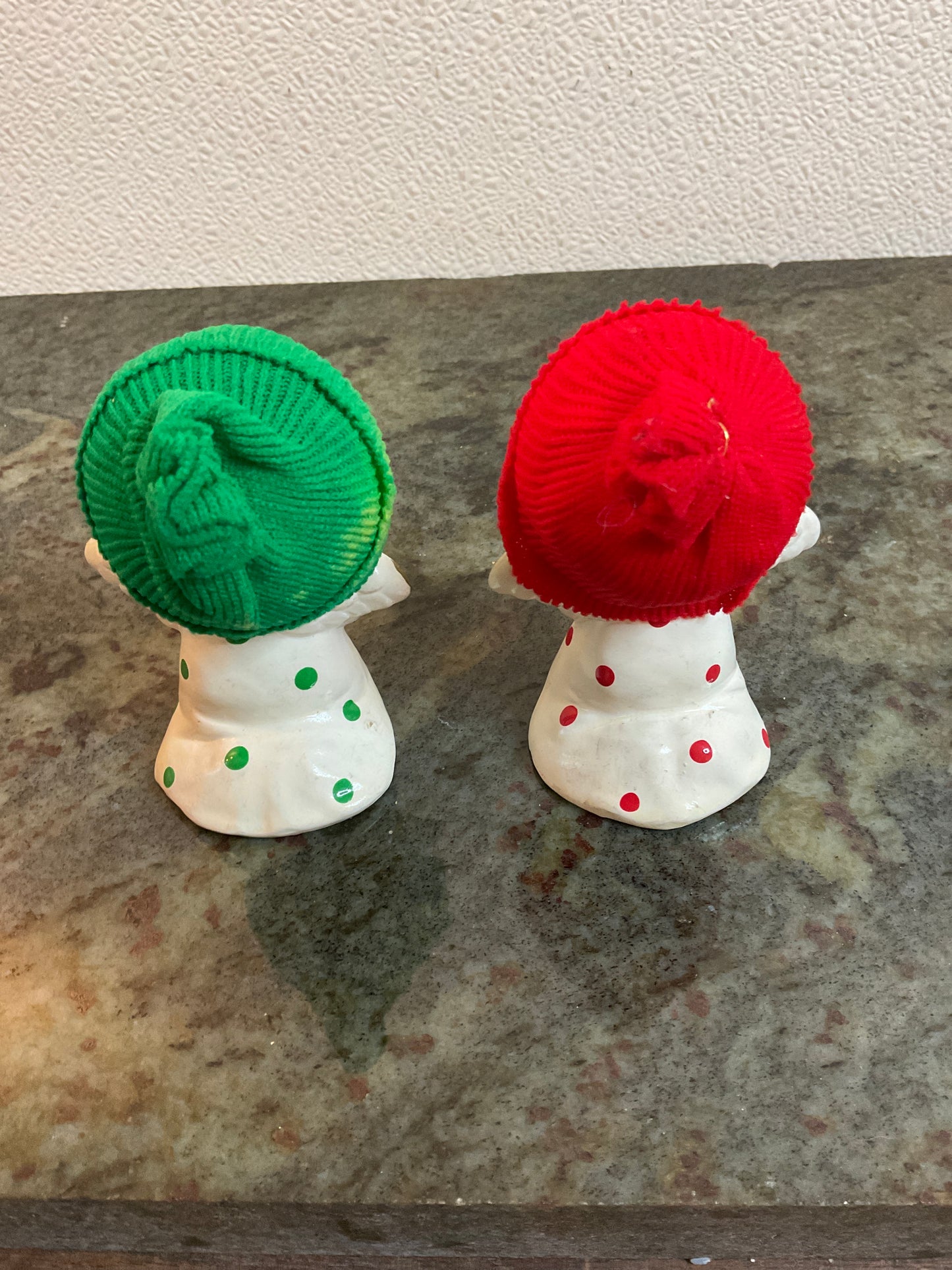 Vintage Boy/Girl Angels With Knit Beanies