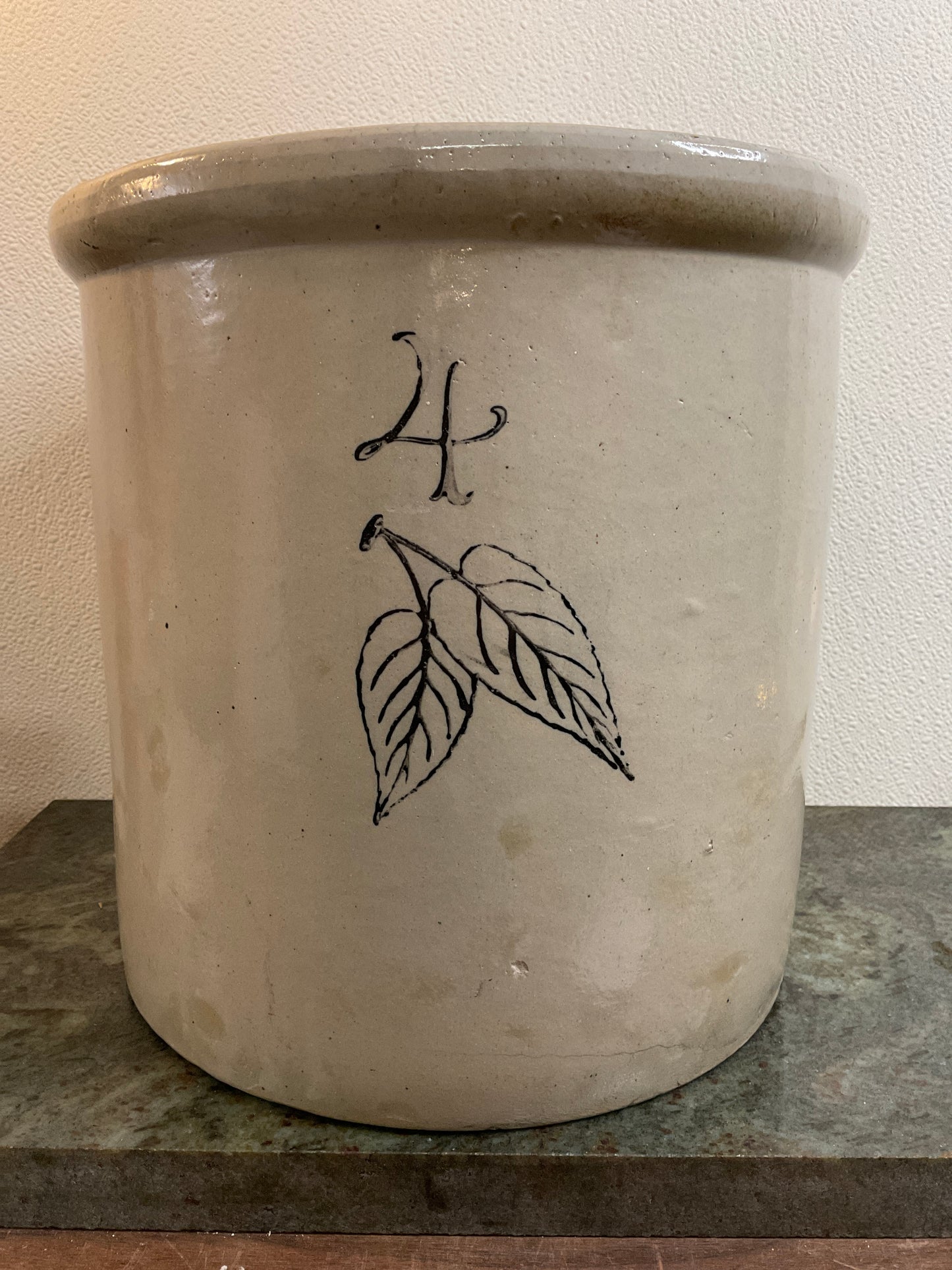 4 Gallon Red Wing Crock-Birch Leaf Design