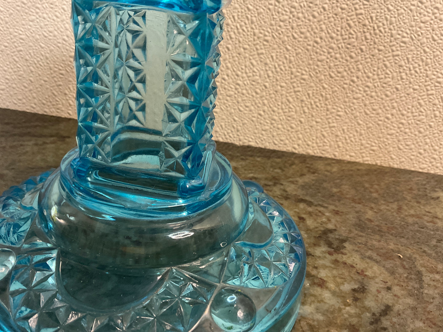 ‘Electric’ Oil Lamp Blue Glass