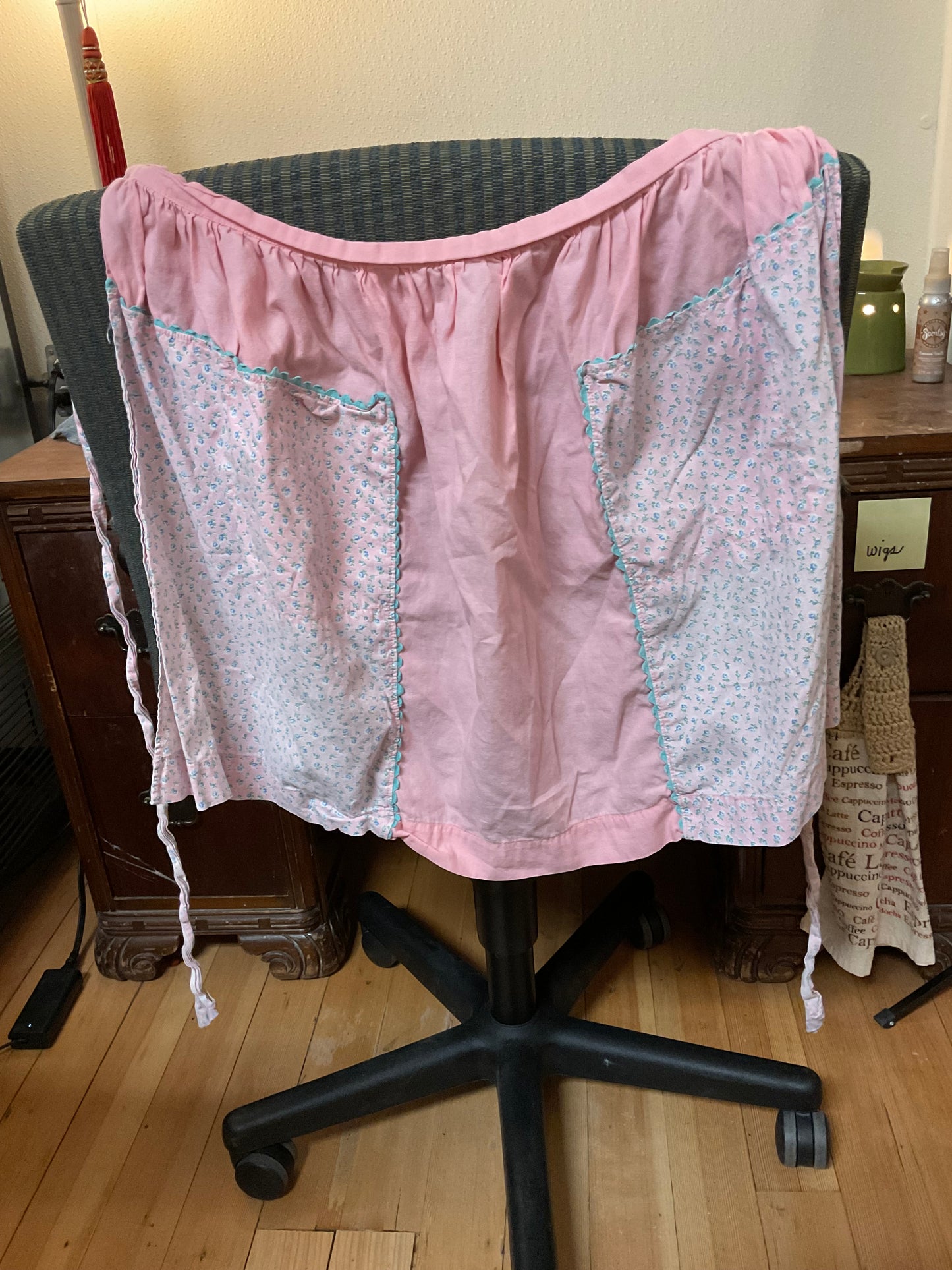 Pink With Flowers Waist Apron