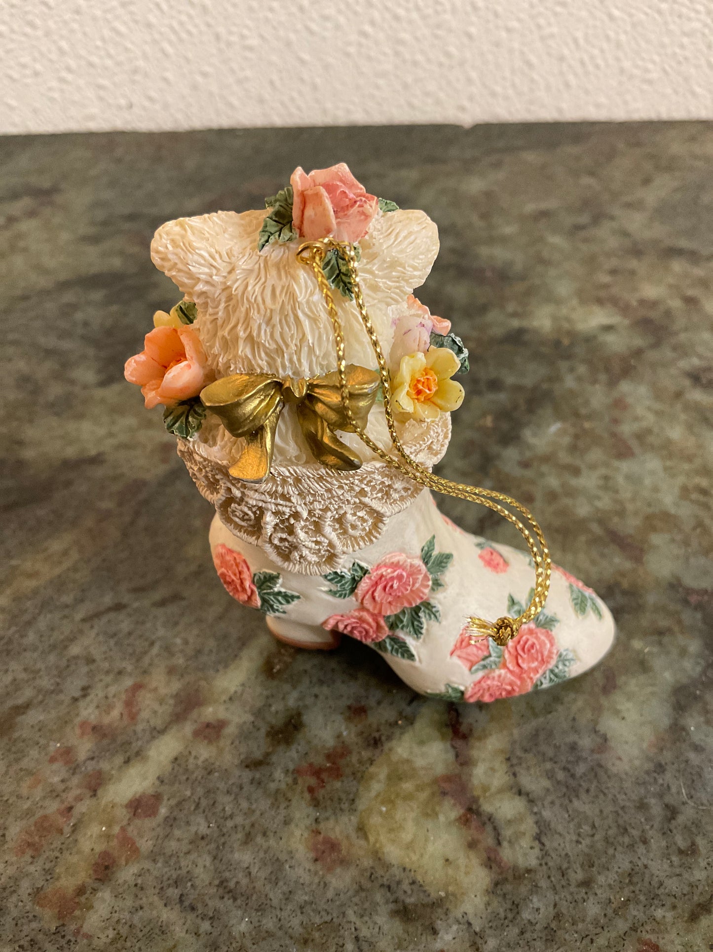 Ornament Cat in Floral Boot
