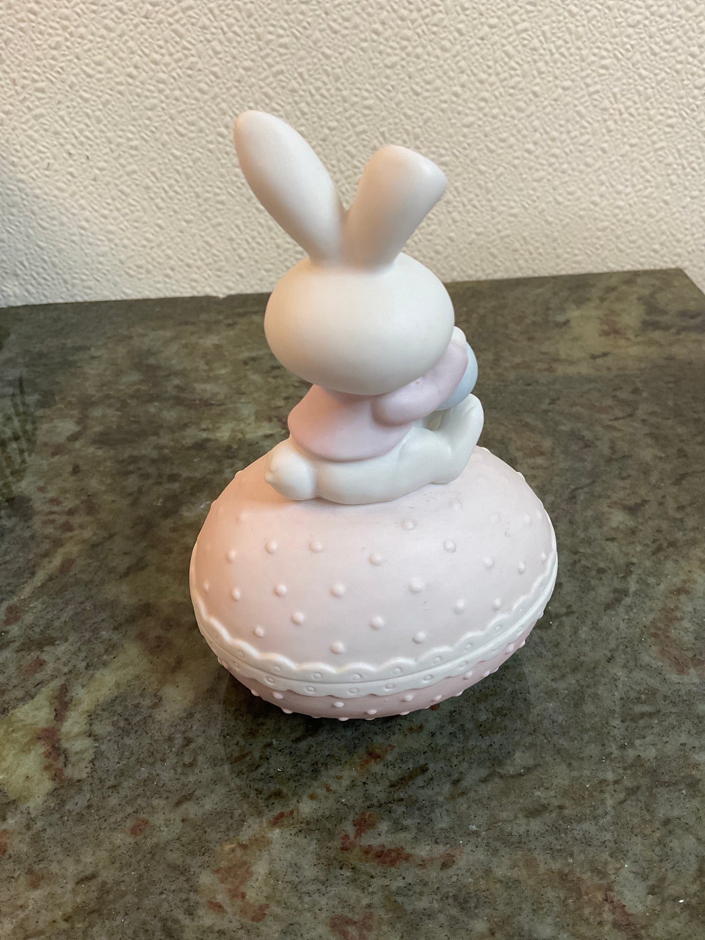 Vintage Ceramic Bisque Bunny Trinket Box