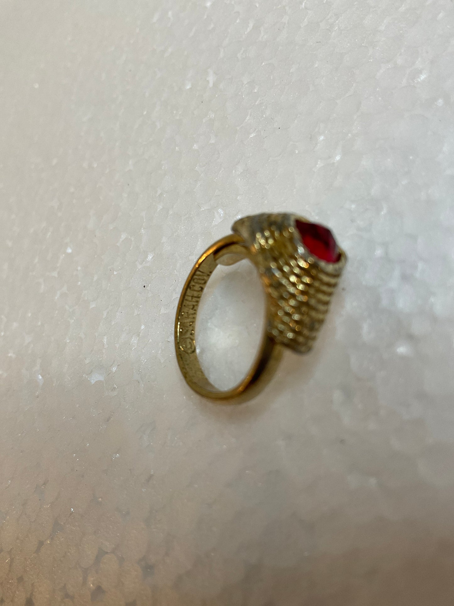 Sarah Coventry Red Gemstone Heart Ring