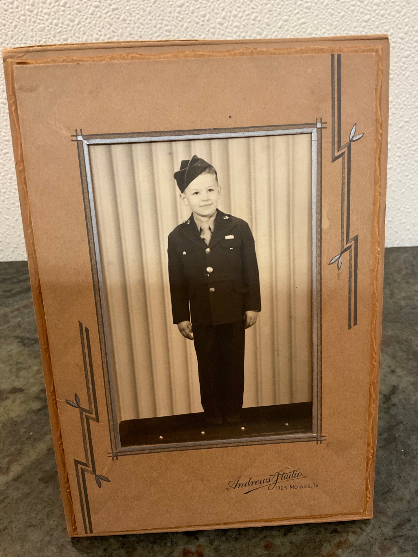 Folding Cardboard Portrait Boy In Uniform