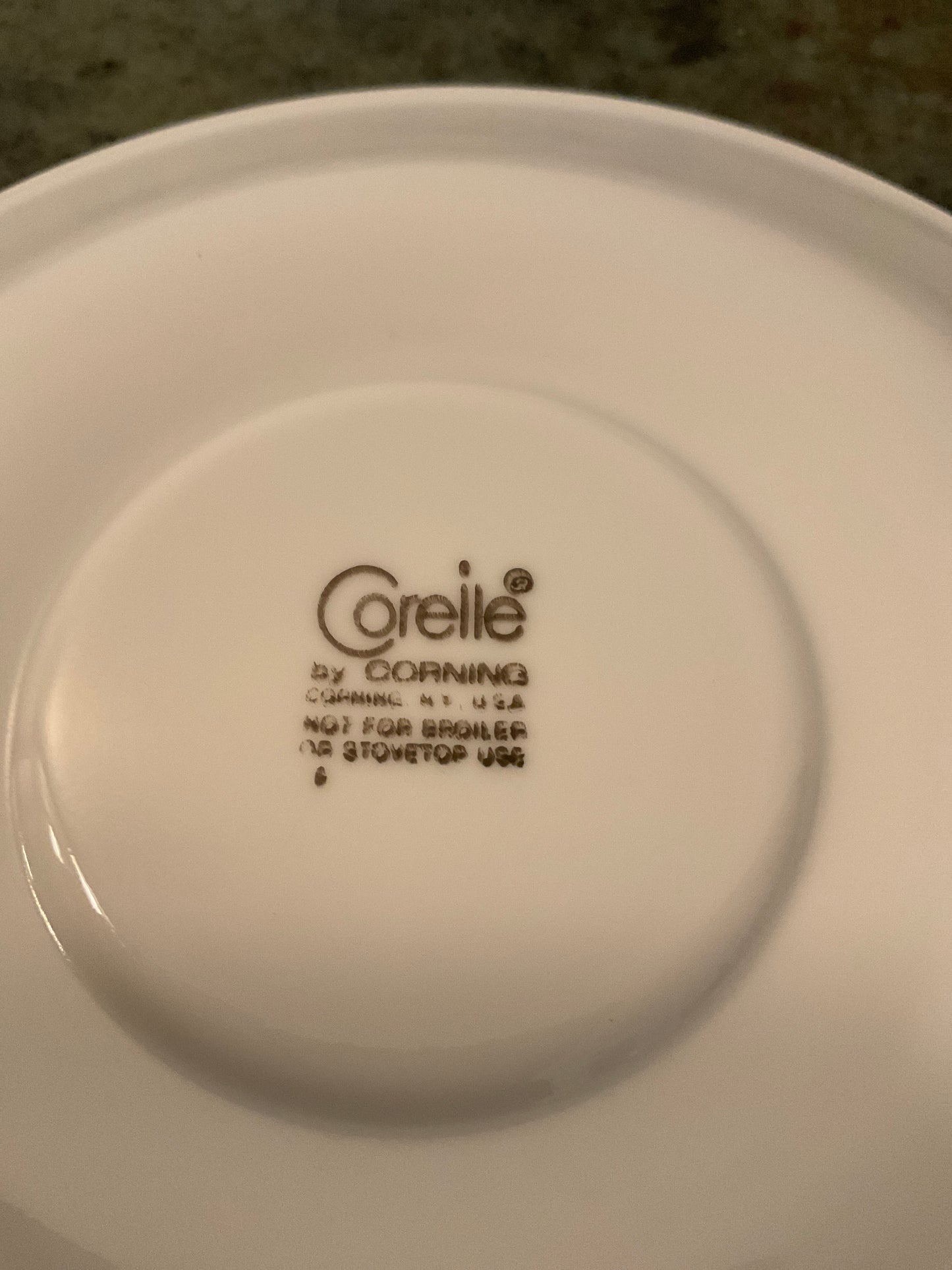 Corelle by Corning Saucer with brown lined rim