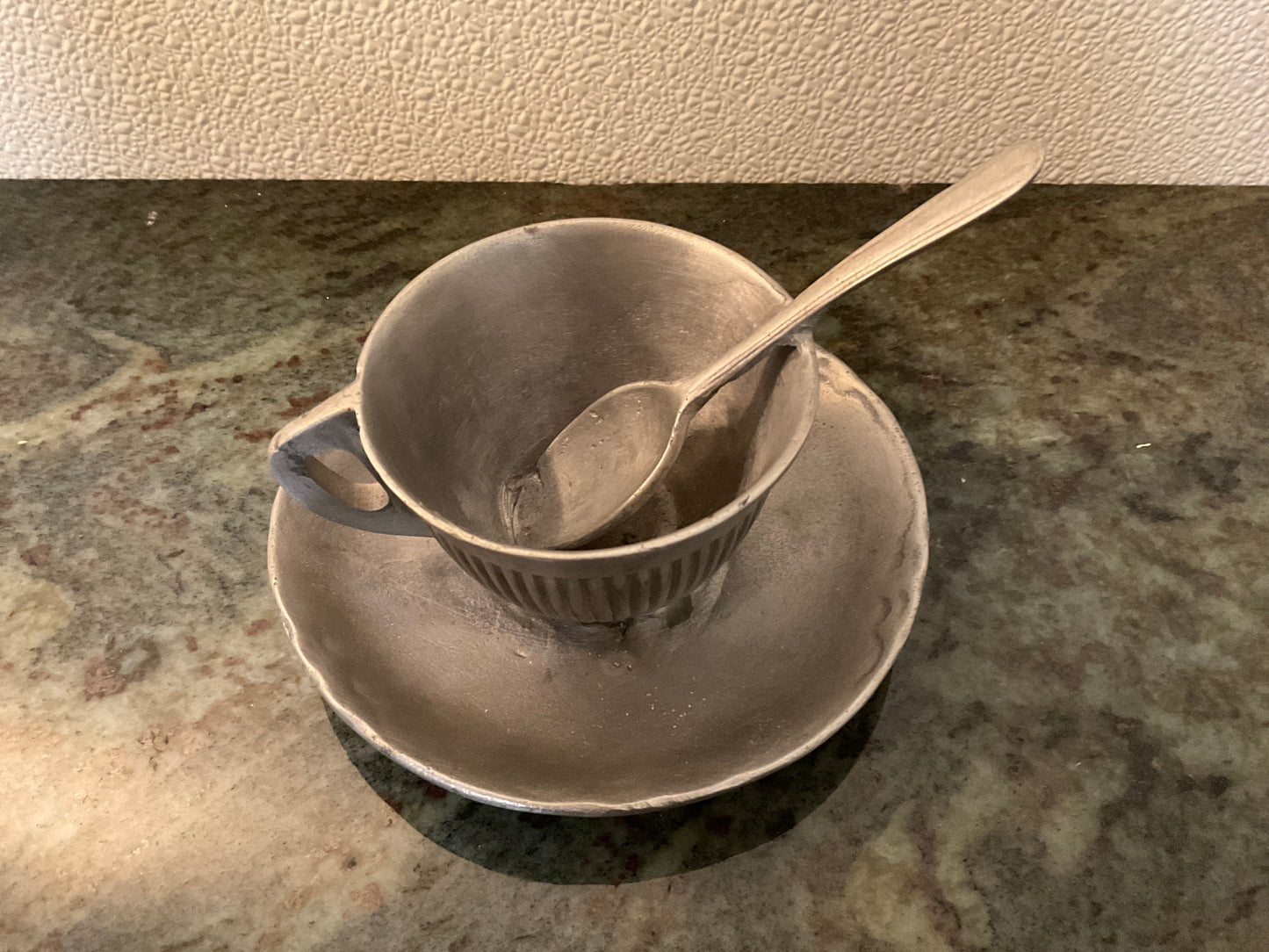 Cup/Saucer/Spoon Metal Sculpture