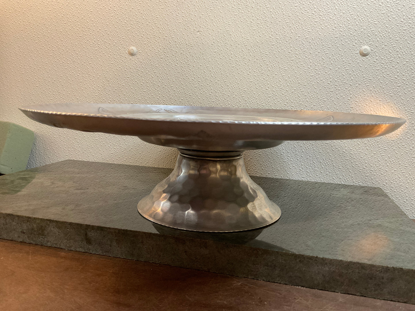 Vintage Aluminum And Glass Lazy Susan