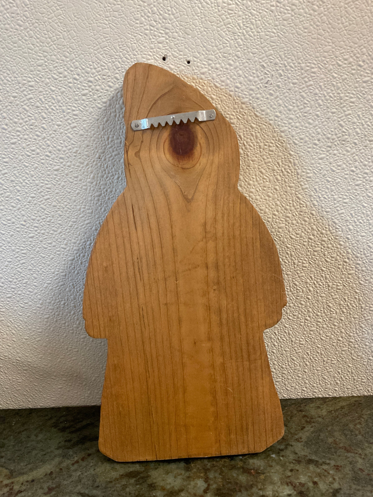 Folk Art Wood Santa Wall With Fabric Beard