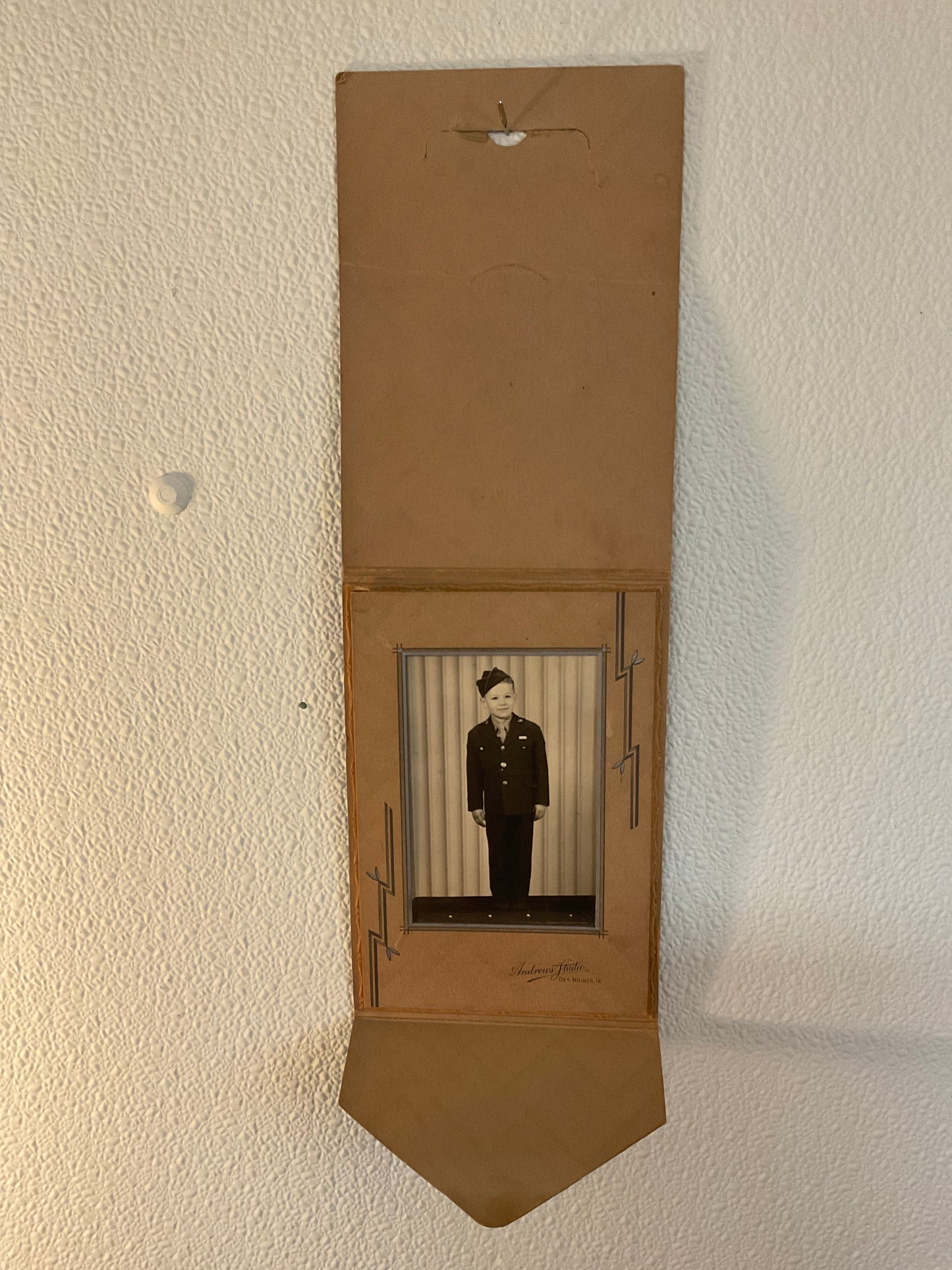 Folding Cardboard Portrait Boy In Uniform