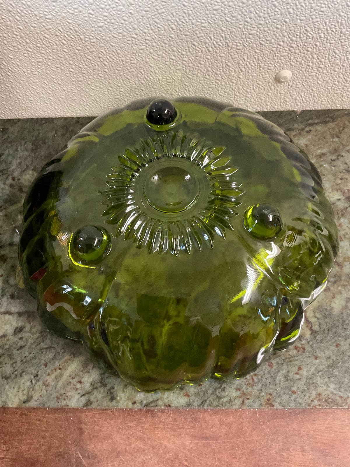 1960’s Indiana Glass Green Sunflower Bowl