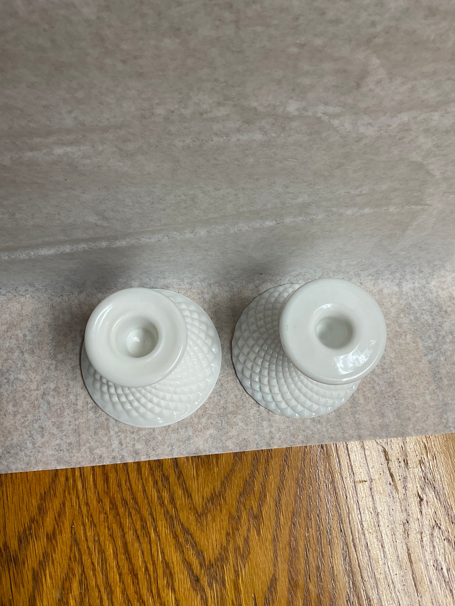 Vintage Westmoreland Milk Glass Candlestick Holder Set