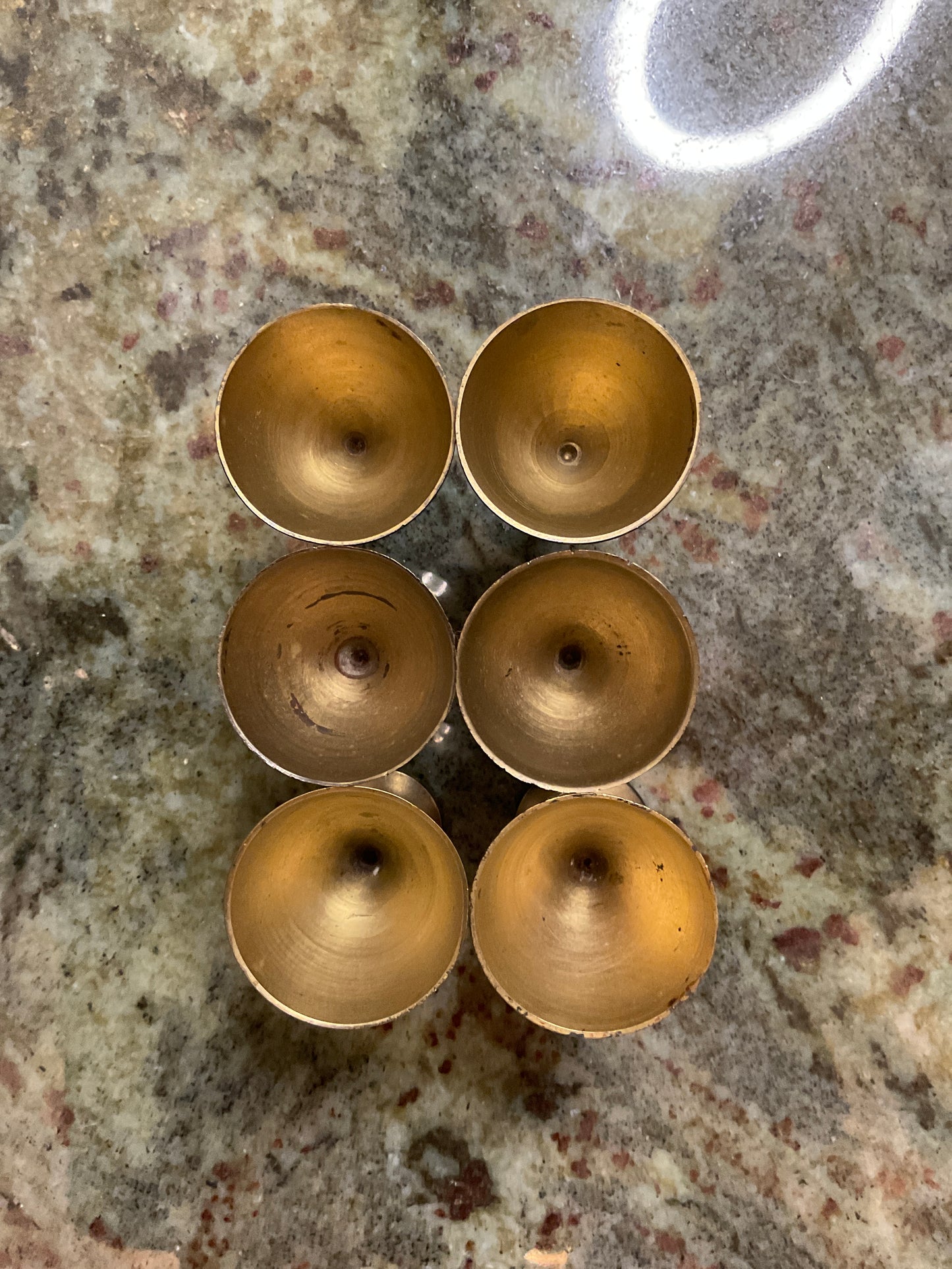 Vtg Mini Turkish Brass Teapot & 6 Cups/Goblets