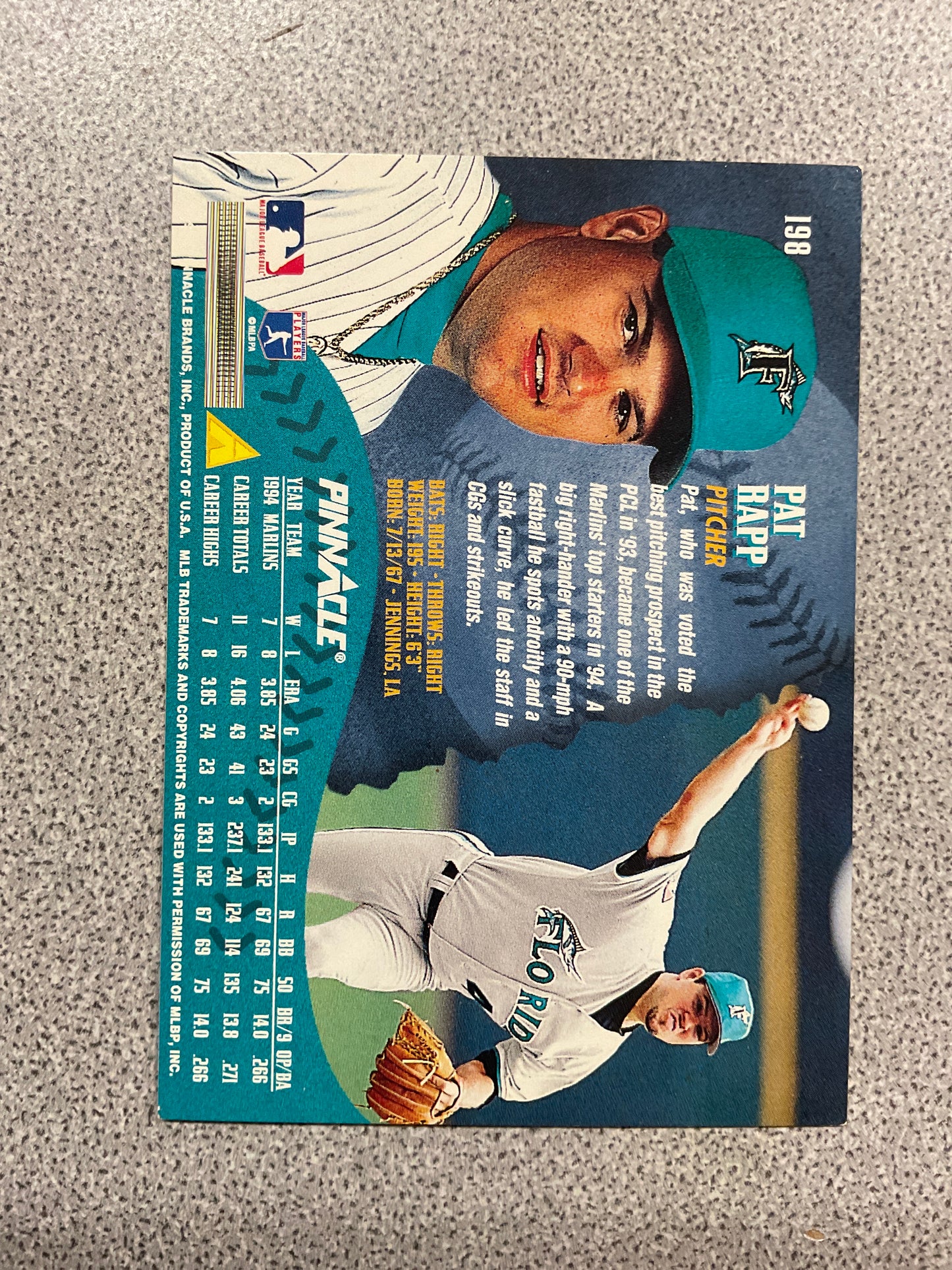 Baseball Card,Pat Rapp