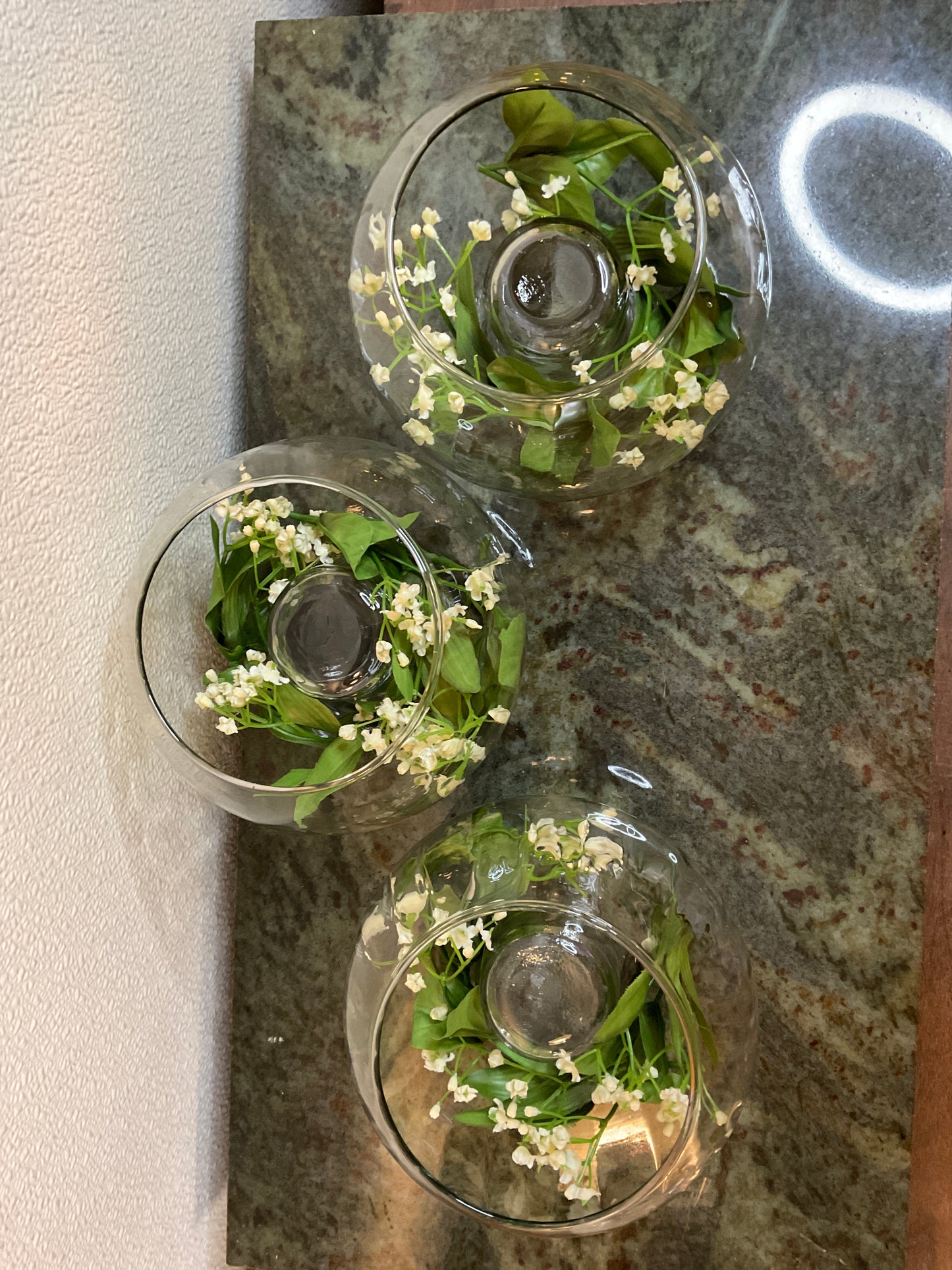3pc Glass Centerpieces