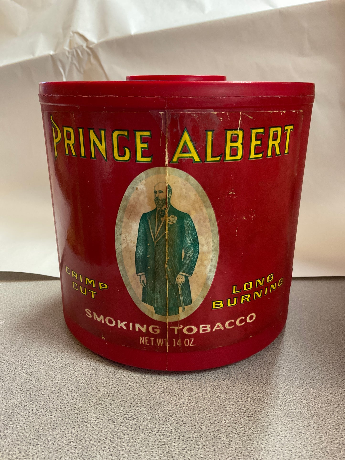 Prince Albert Crimp Cut Smoking Tobacco Plastic Container