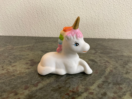 Ceramic Unicorn With Rainbow Mane