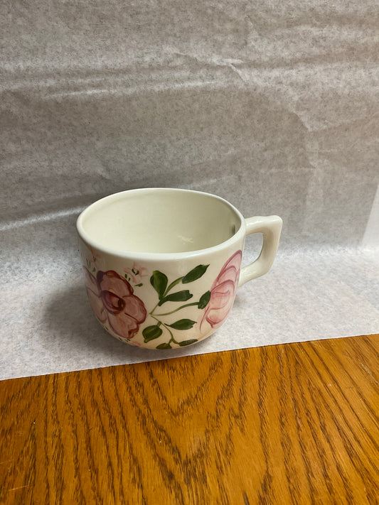 Vintage German Art Pottery Floral Soup Bowl “Handgemalt” signed by Widerstrom