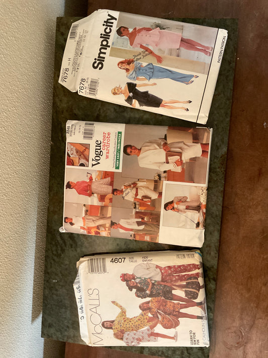 Bundle of 3 Sewing Patterns