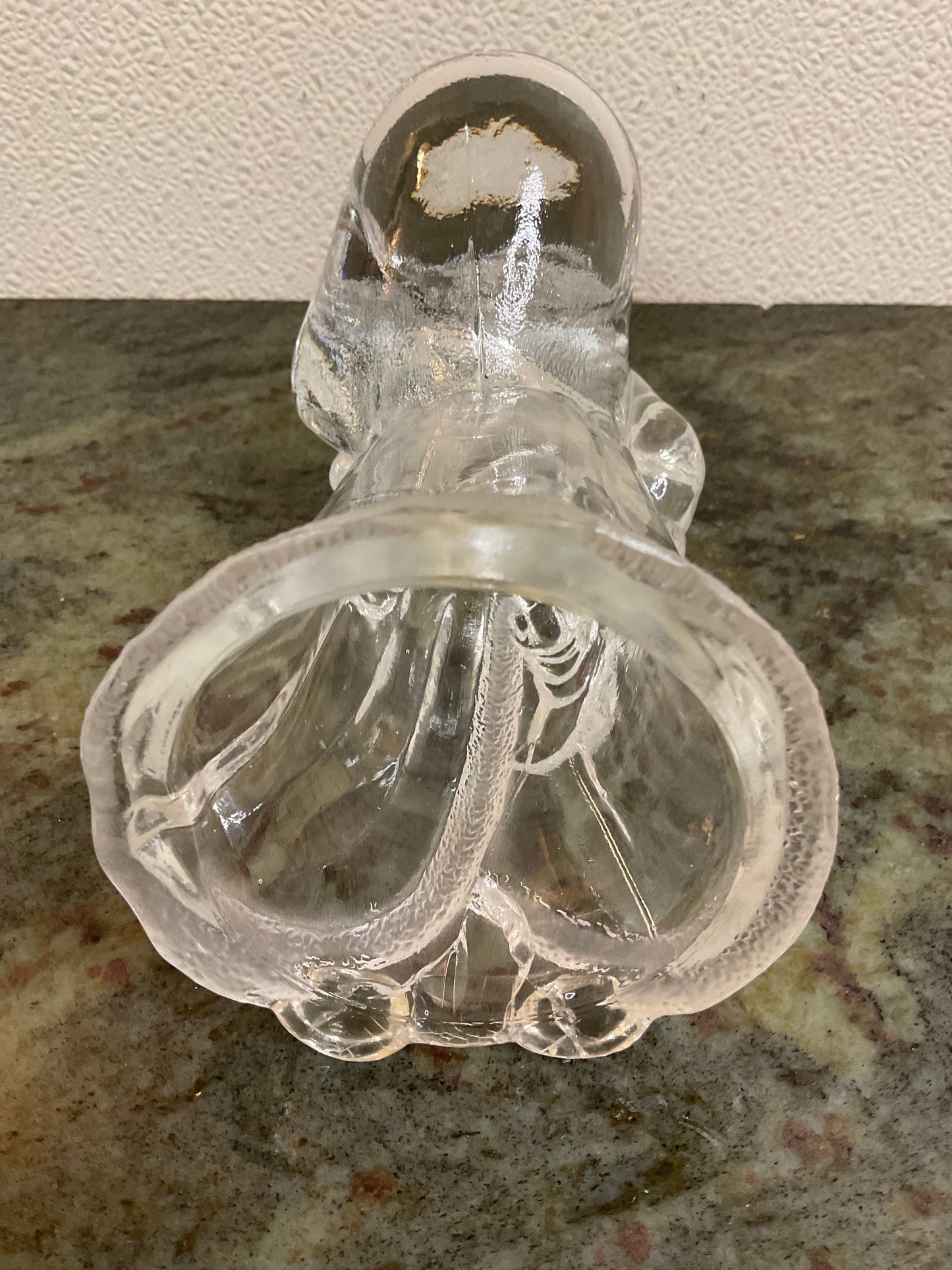 Crystal Clear Santa with Present Bag Tea Light Holder