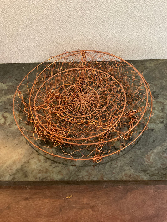 3-Tier Copper Finish Wire Basket