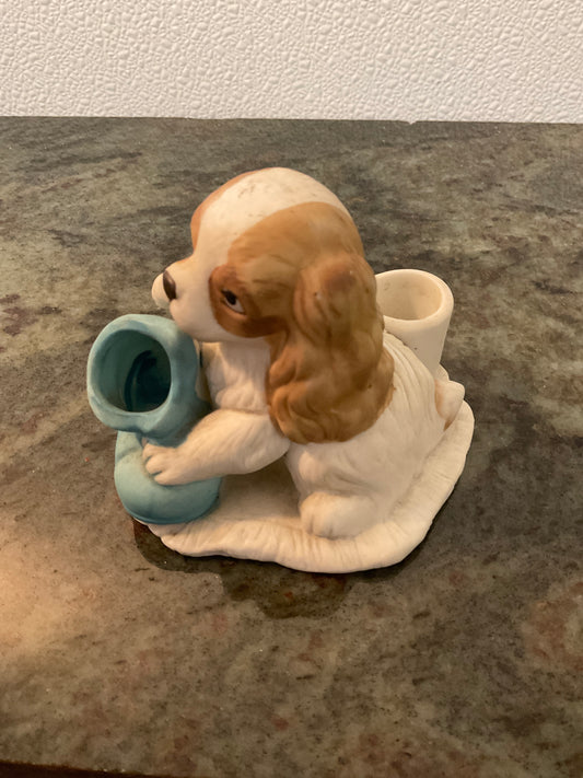 Ceramic Puppy Candle Holder