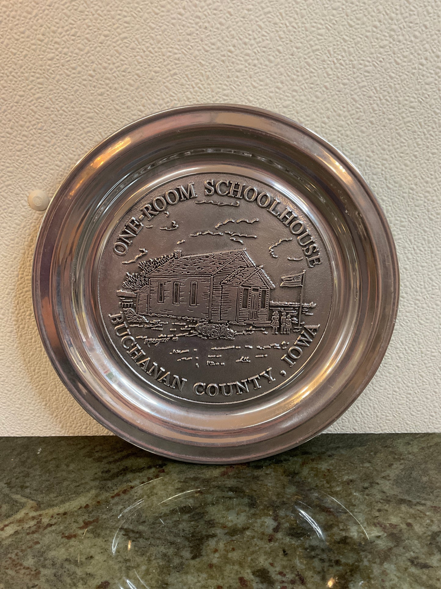 One - Room School House Buchanan County, Iowa Pewter Plate