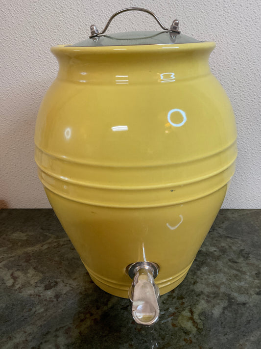 Yellow Ceramic Beverage Dispenser