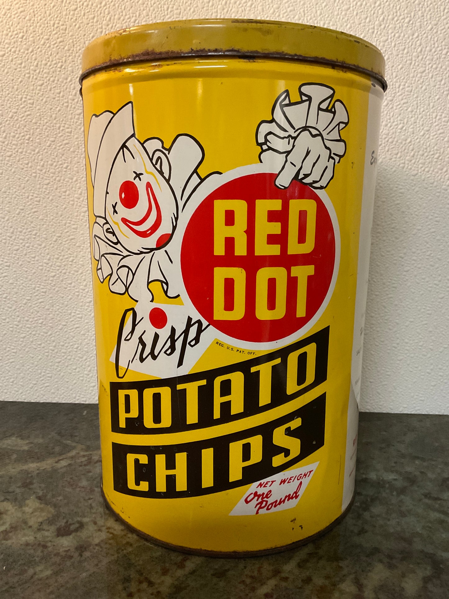 Vintage 1950’s “Red Dot” Potato Chip Tin