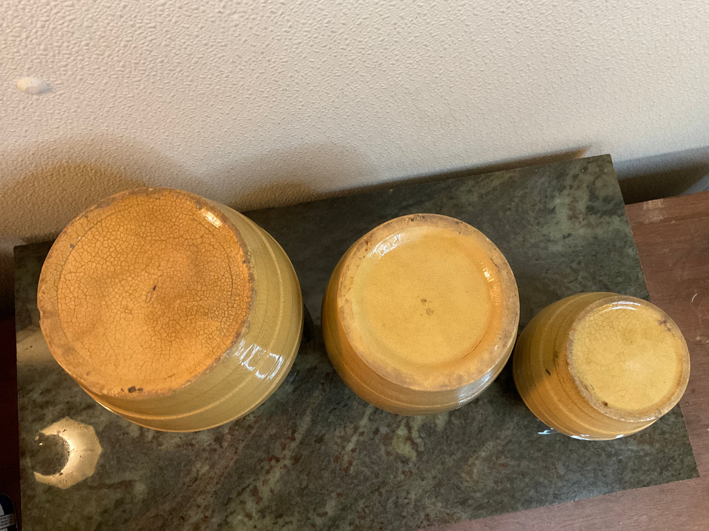 Rare 3 Piece YellowWare Canning Jars