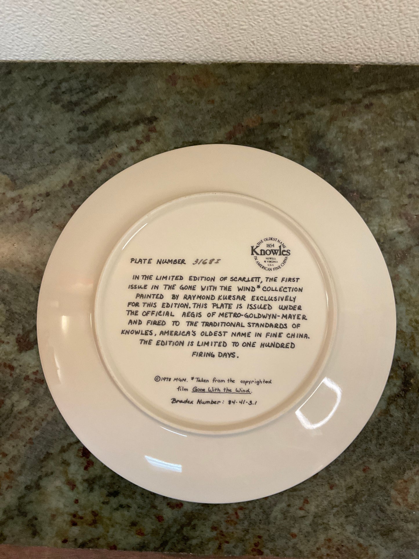 Gone With The Wind Scarlett O’Hara Collector Plate