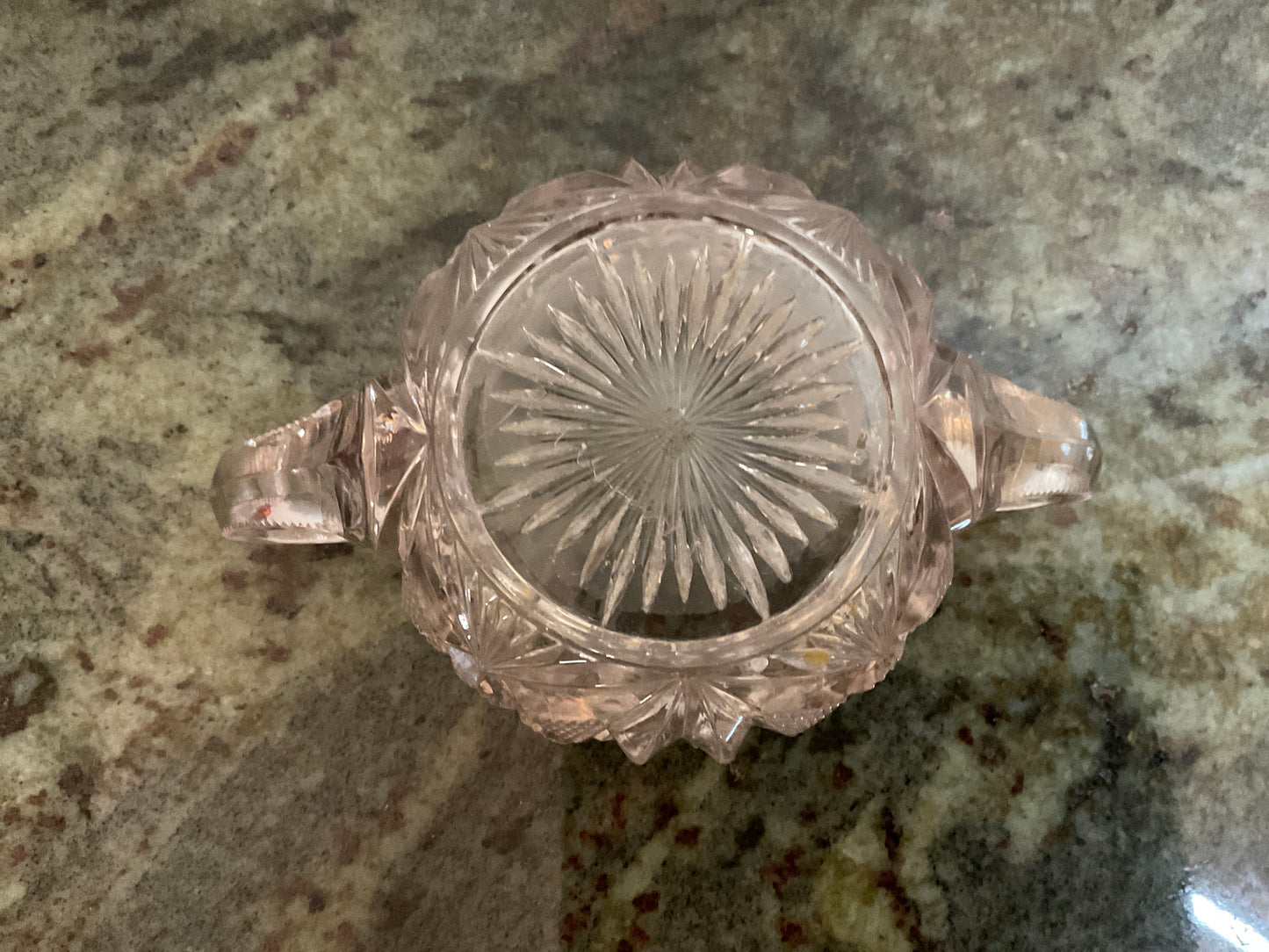 Vintage Cut Glass Open Sugar Bowl