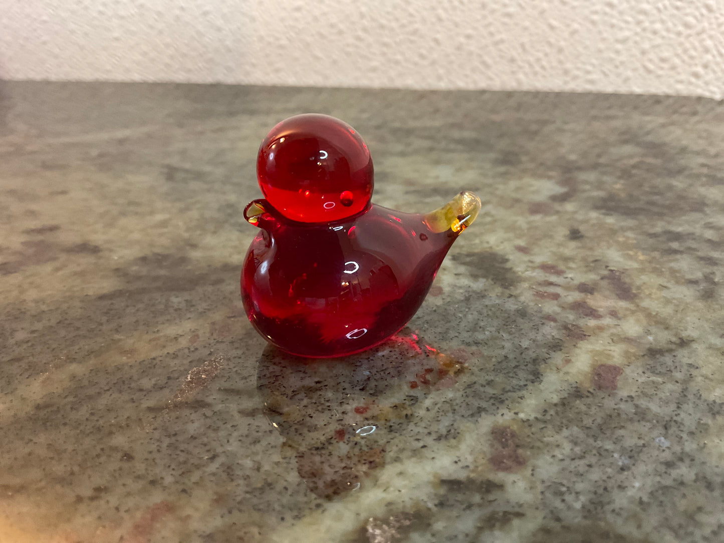 Swedish Amberina Glass Bird