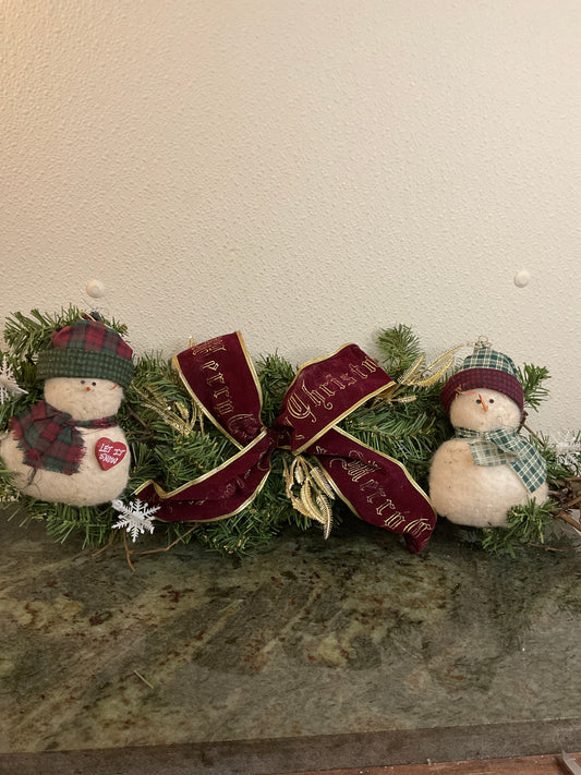 Snowman Christmas Greenery
