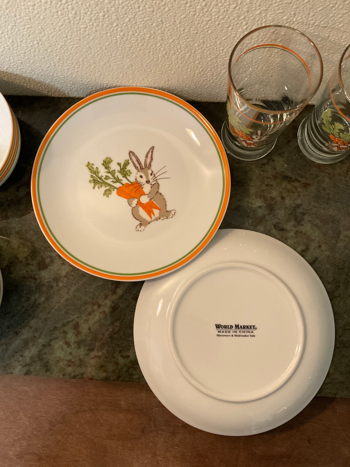 World Market Easter Bunny Dinning Set - Orange