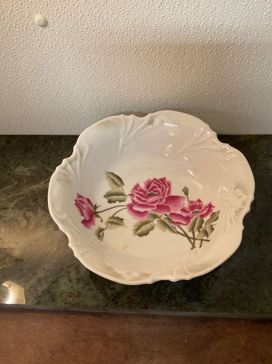 Vintage Floral Porcelain Large Bowl