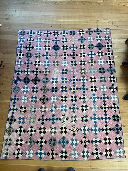 Vintage Nine-Patch Quilt- Full Size