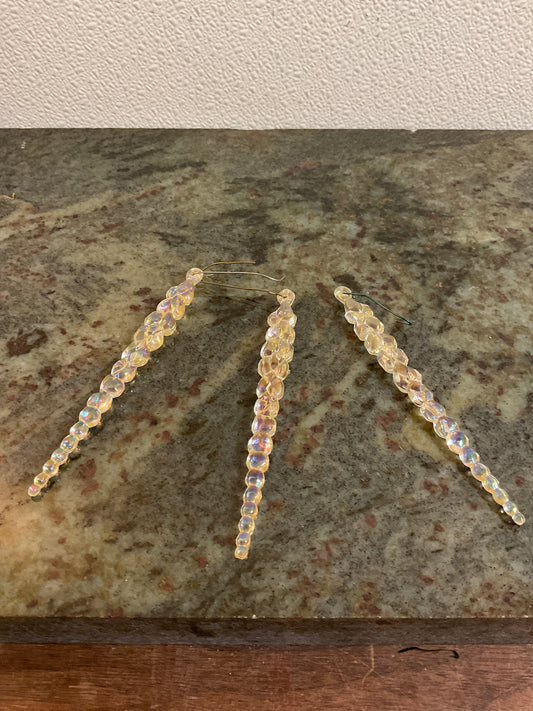 Vintage Iridescent Icicle Ornaments