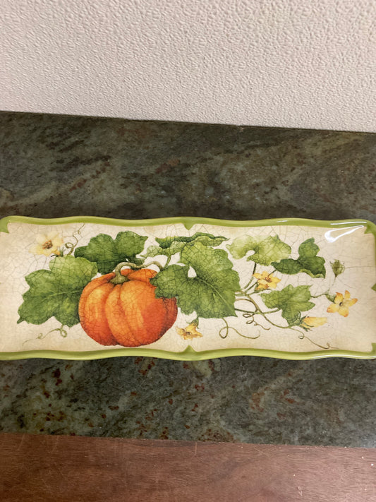 Crackled Finish Garden Harvest Serving Tray