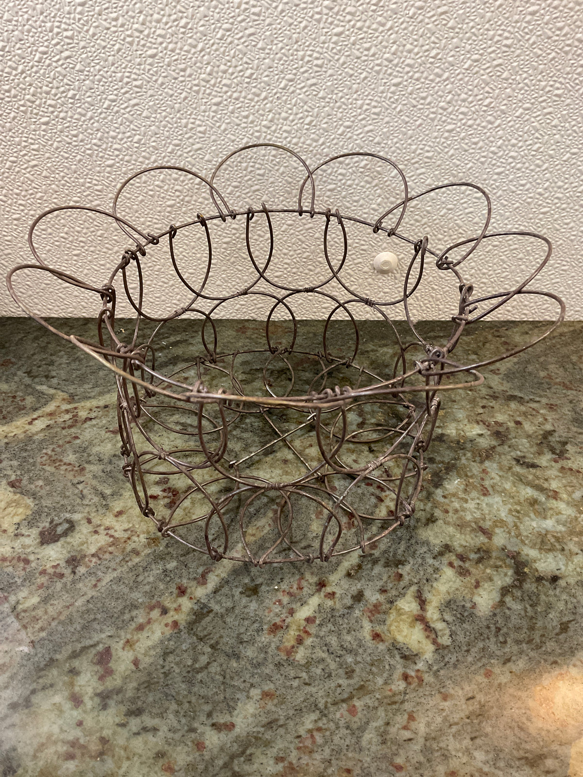 Vintage Fold Down Metal Egg Basket