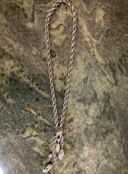 1960’s Silver Toned Serpentine Wrap Chain 15”