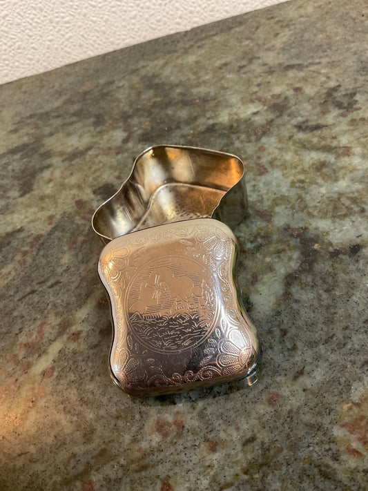 Vintage SilverPlated Etched Trinket Box