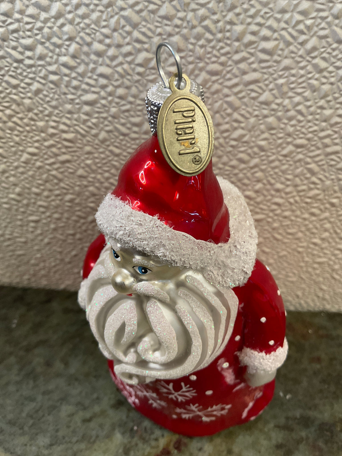 Pier One Santa Glass Ornament