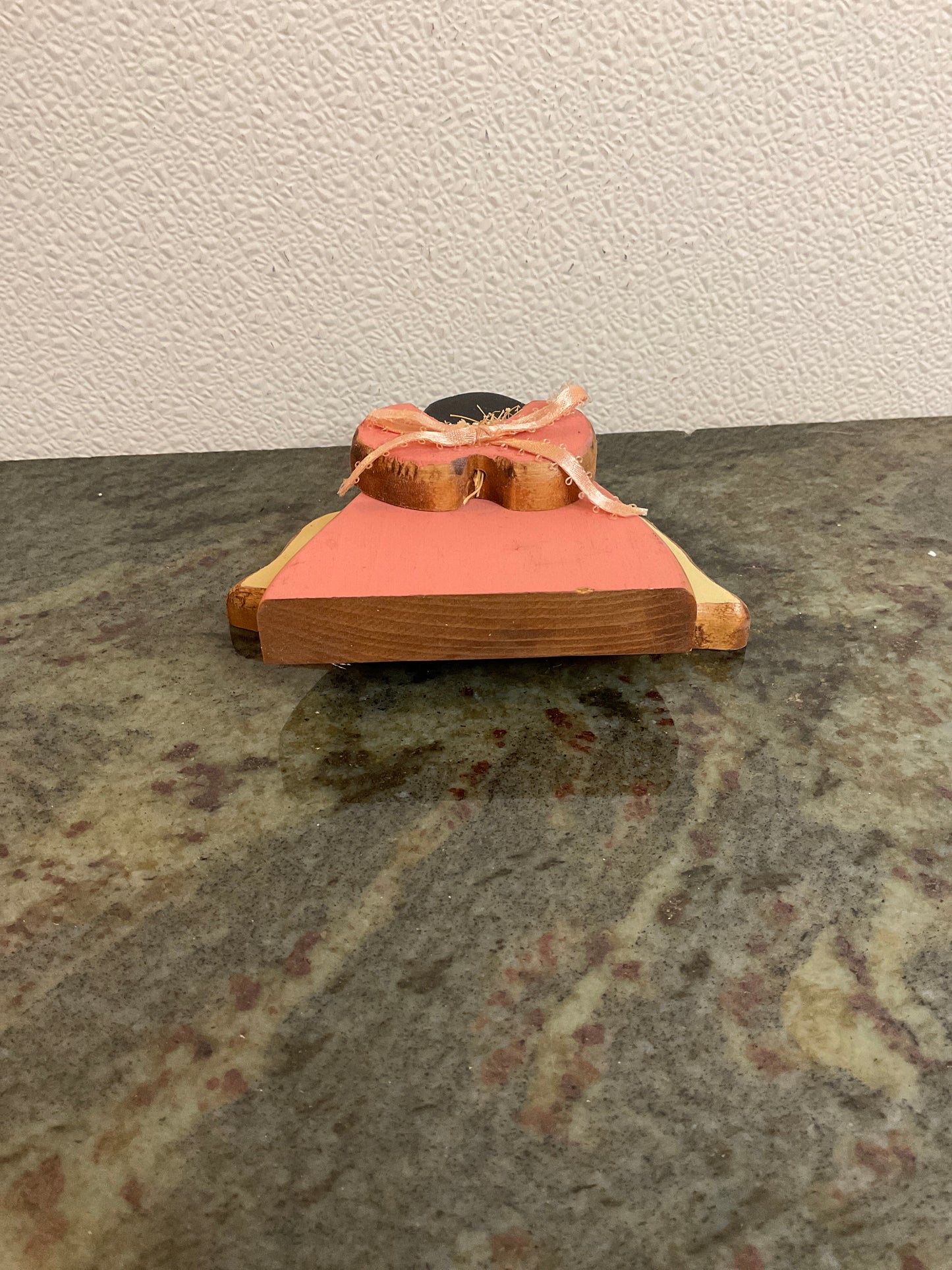 Wood Handmade Angel Painted Pink