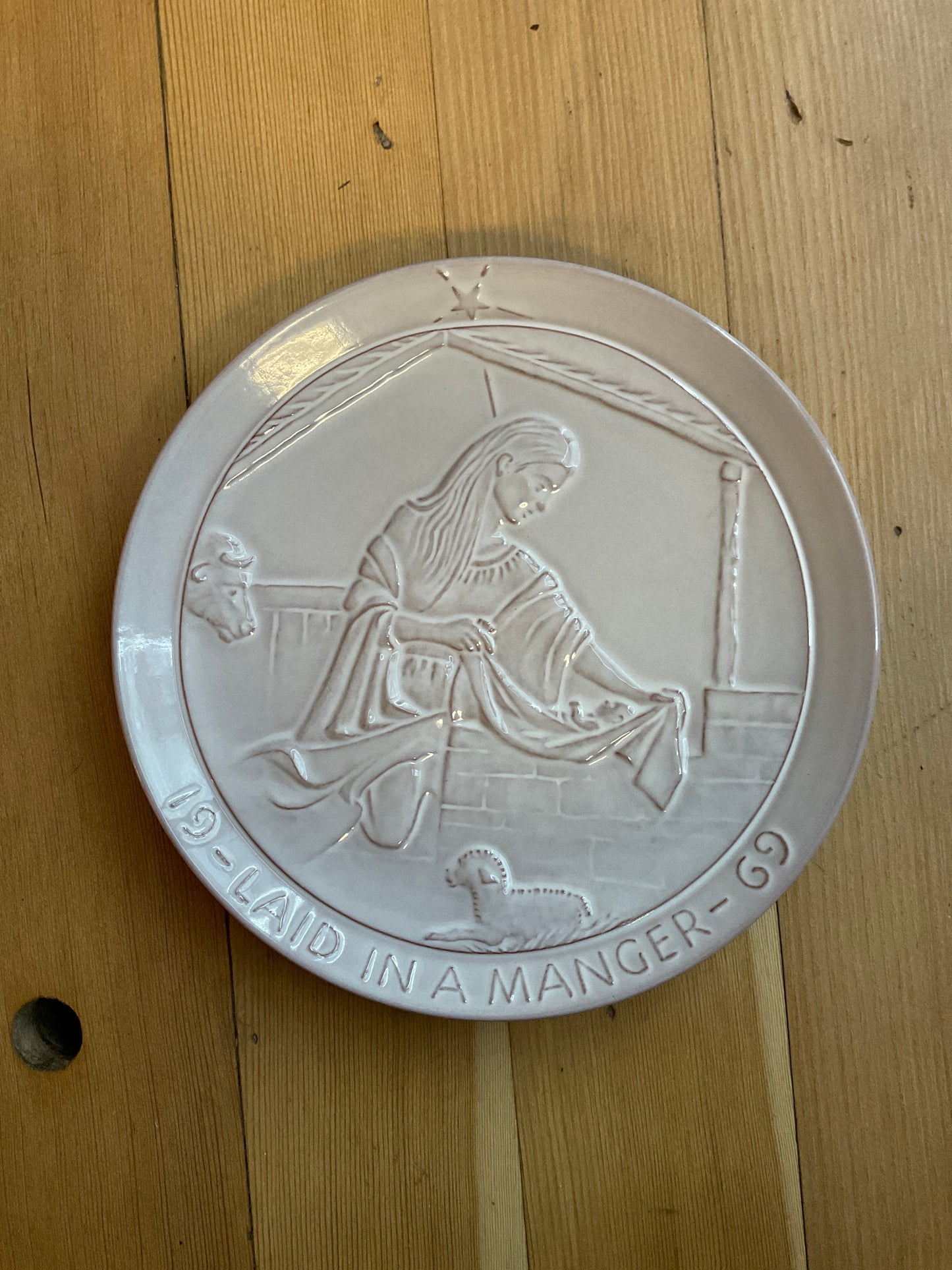 Frankoma Pottery “Laid InA Manger” Christmas 1969 Plate