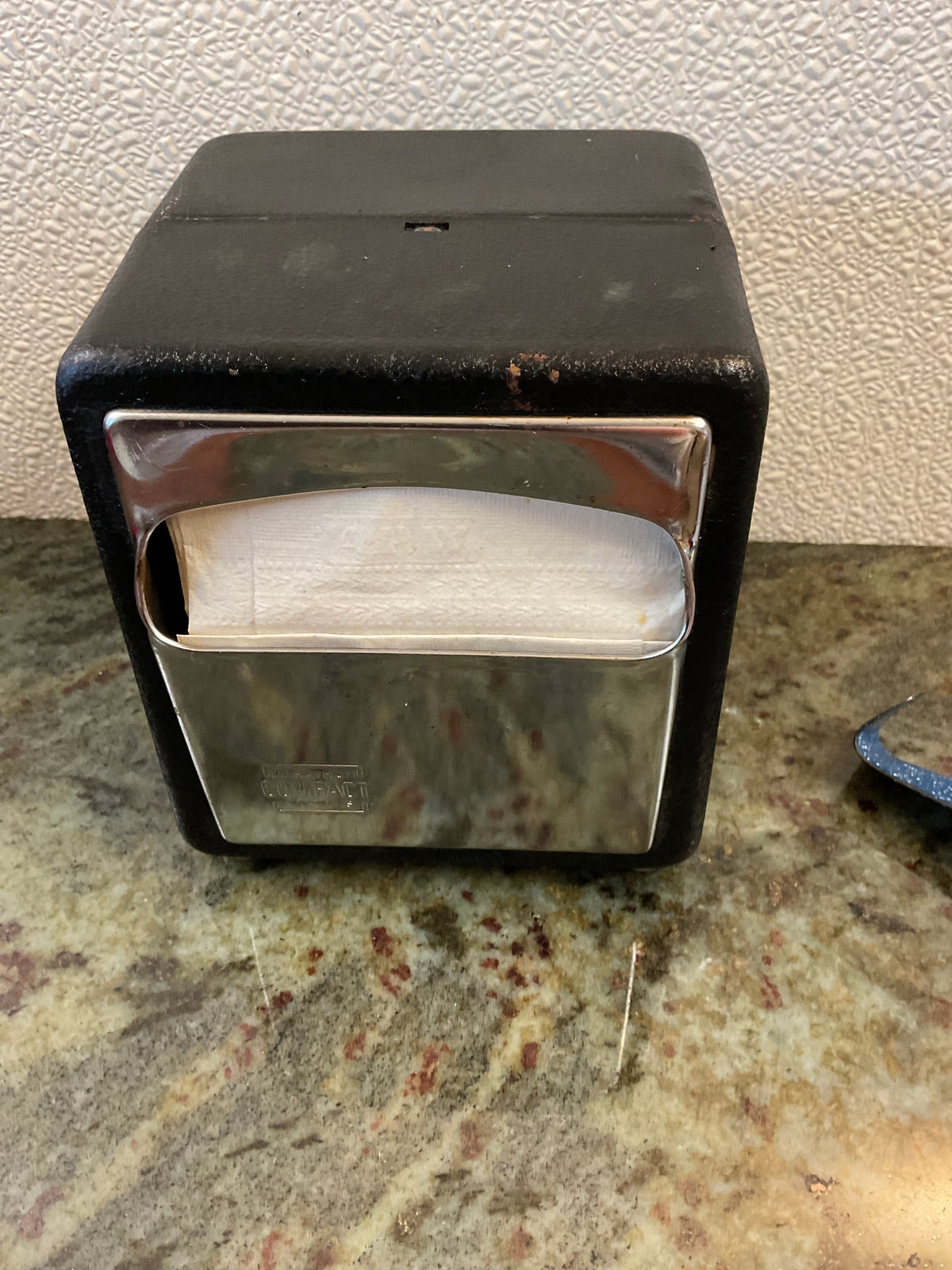 Marathon Black & Chrome Tabletop Napkin Dispenser