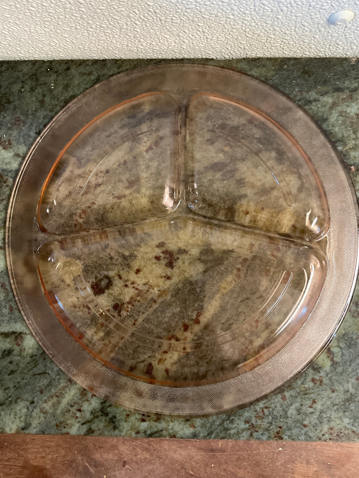 Vintage Pink Depression Glass Divided Plate