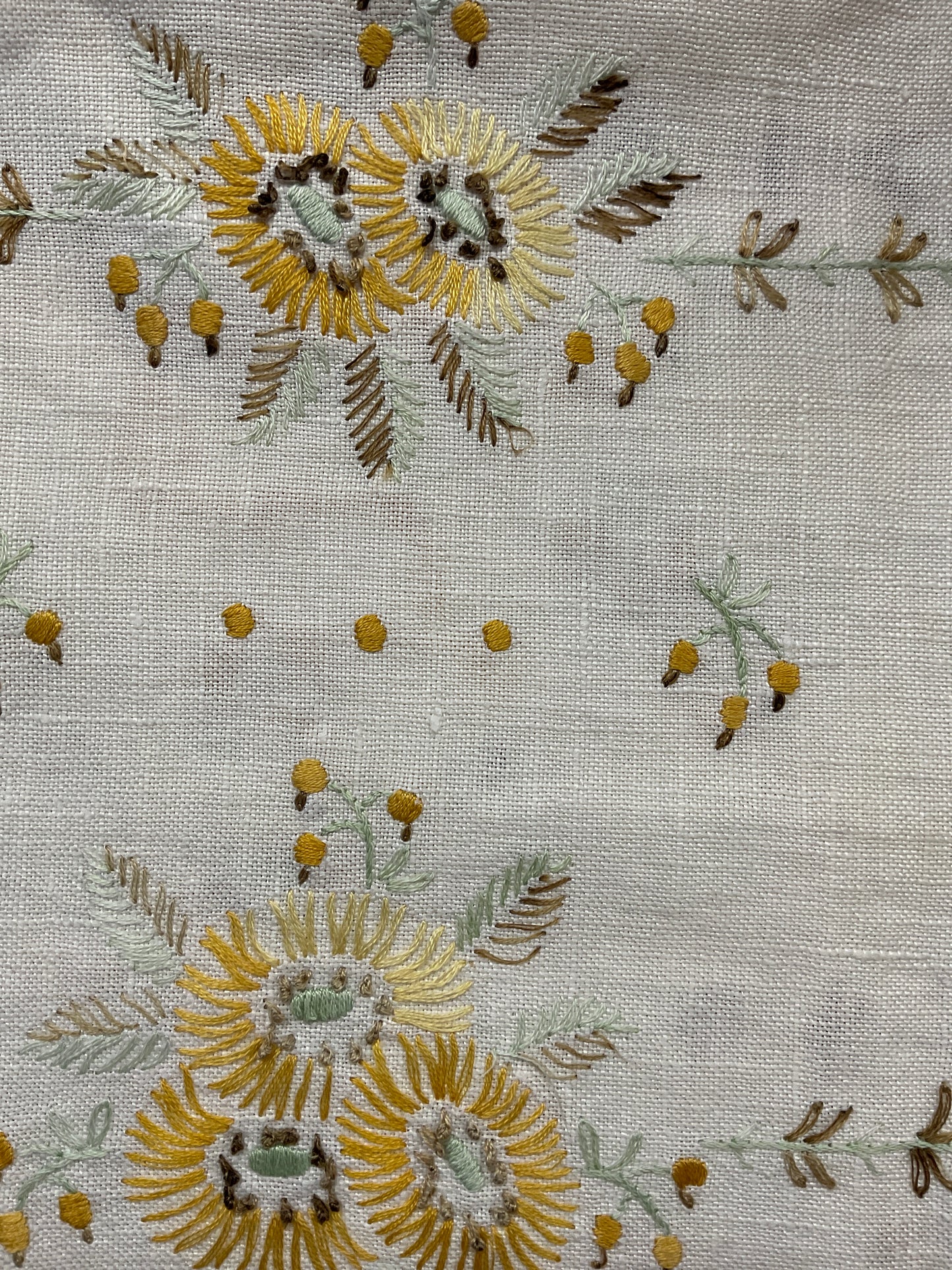 Vintage Floral Embroidery Table Runner
