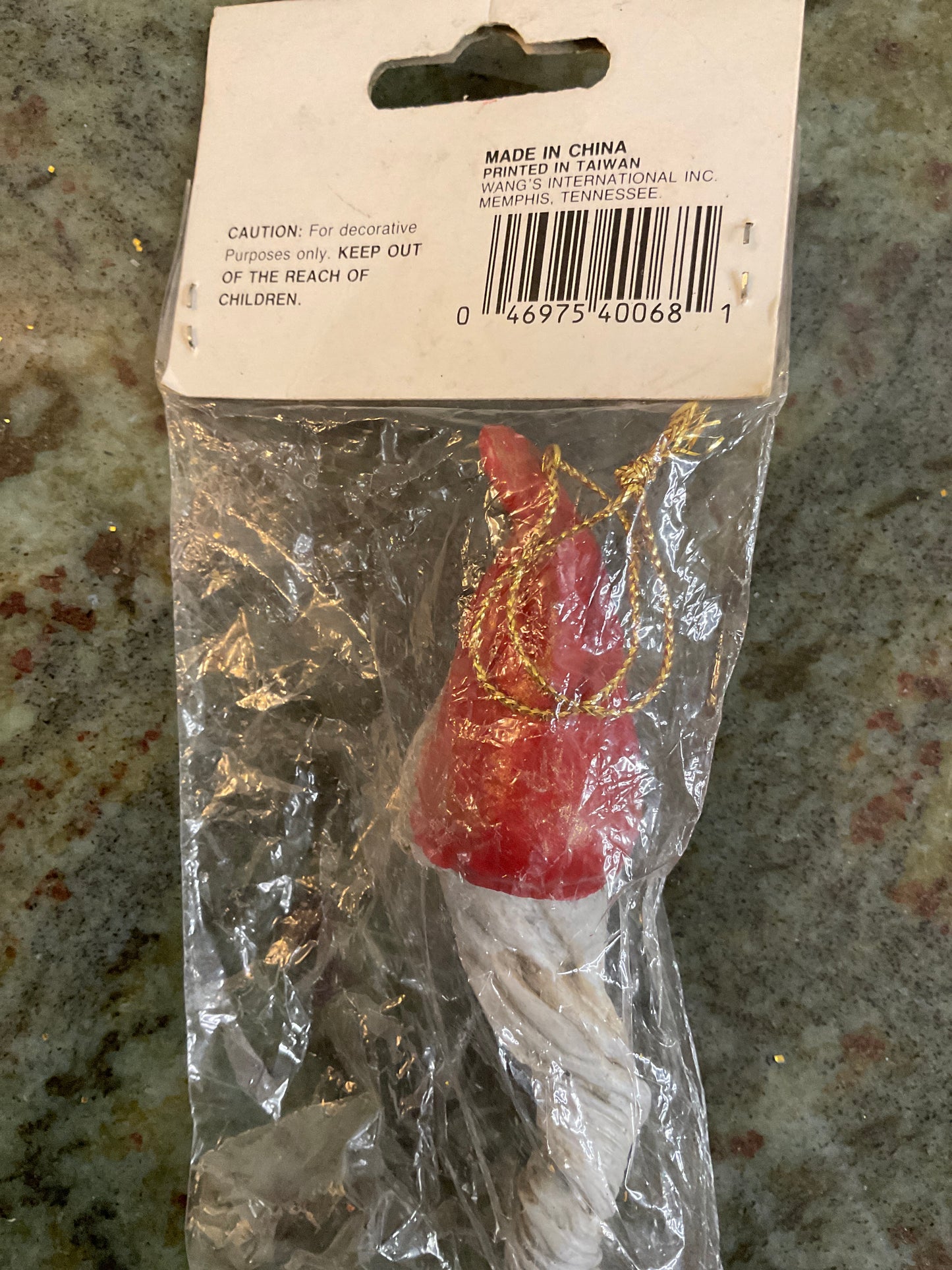Vintage Resin Santa Ornament