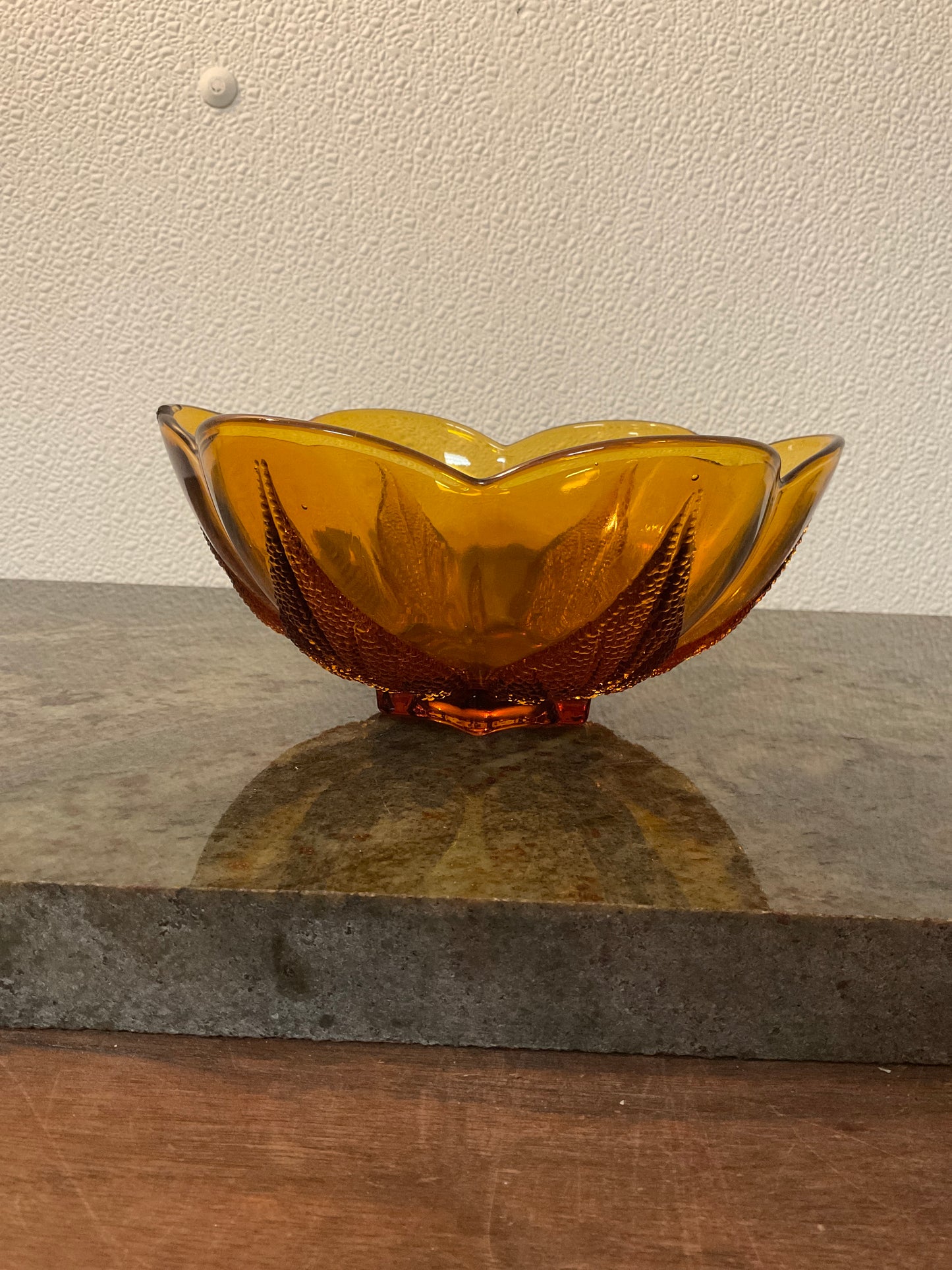 Vintage Anchor Hocking Amber Glass Bowl