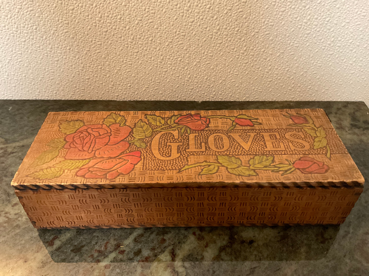 Vintage Wood Glove Box